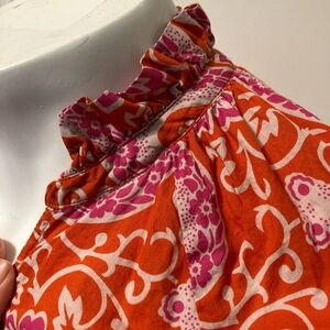 Boden Red and Pink Paisley Blouse Size 10